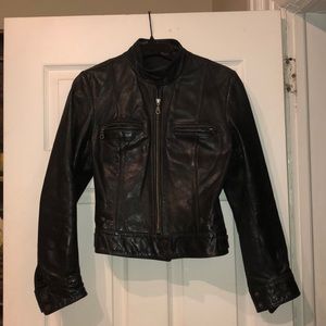 Whet Blu Black Leather Jacket